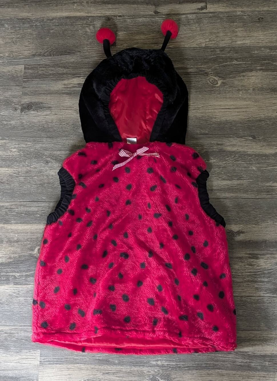 Ladybug Plush Hooded Halloween Costume Child Size L One Piece Dress Up Play